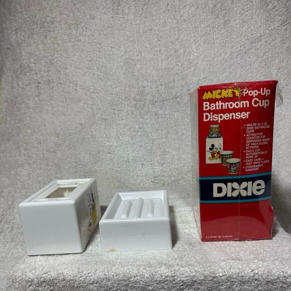 Vintage 90s Mickey Mouse Toothbrush Holder Soap Dish Cup Dispenser - Picture 3 of 6